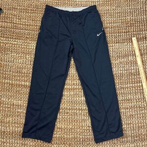Nike Men's Navy Blue Straight Leg Pin tuck Track Pants Zip Pocket XL 417381-473